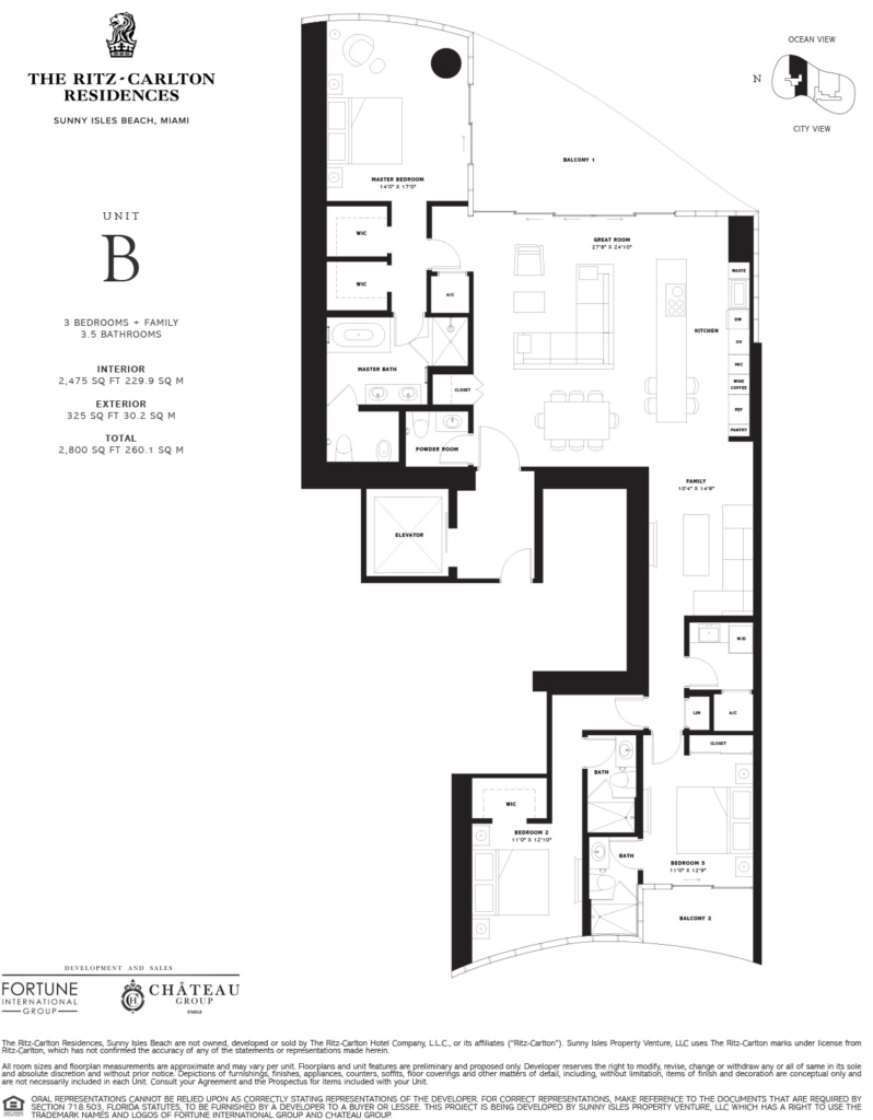 Residence 02 (Floor Plan B): 2,475 SF, 3 Bedroom + Family Room, 3.5 Baths (PDF)